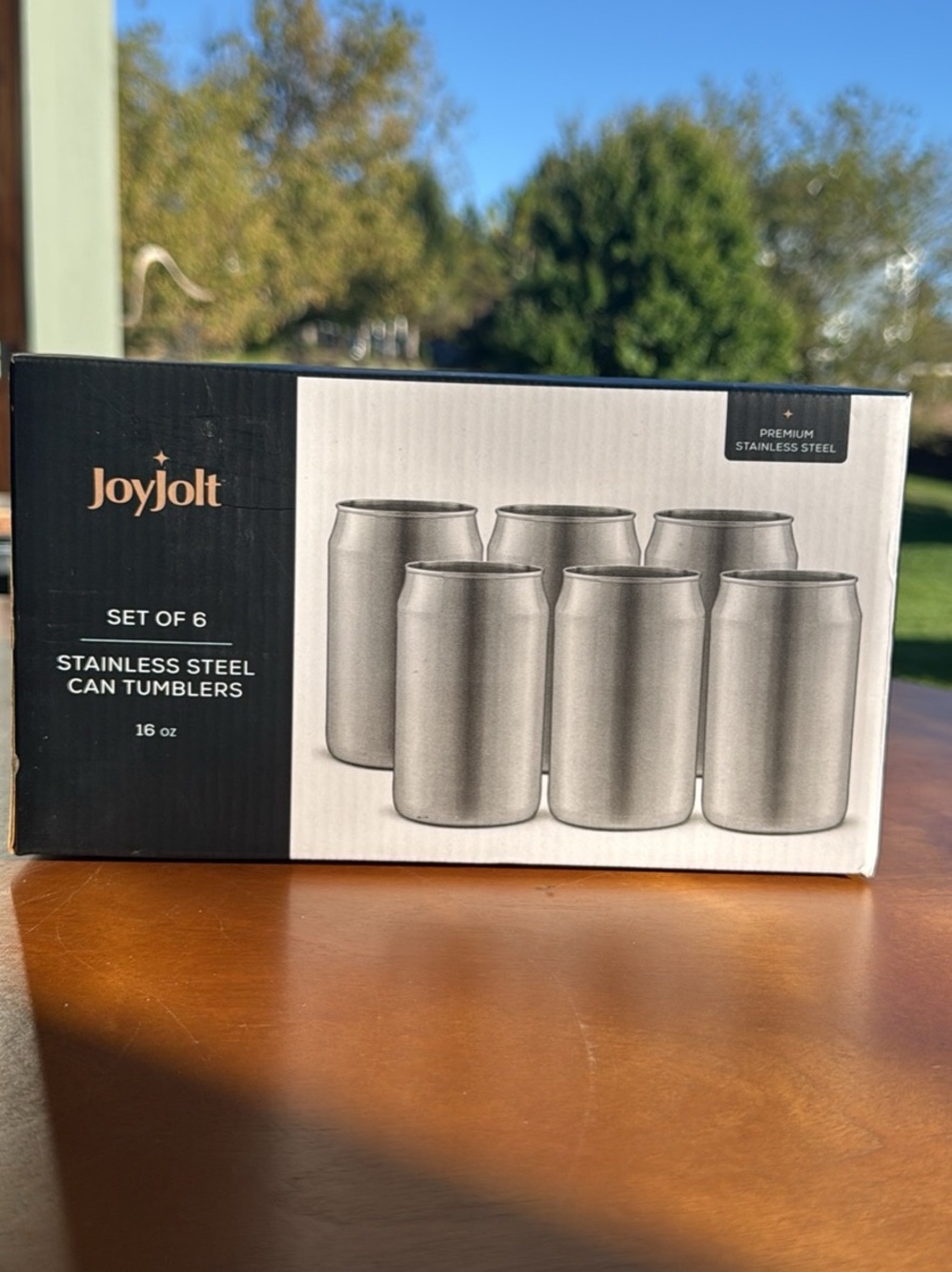 Jolt Stainless Steel Can Tumblers - Silver Set of 6